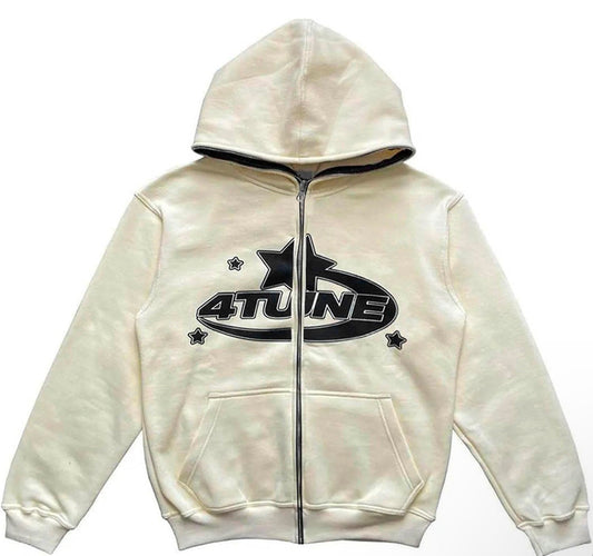 Printed Zip Hoodie