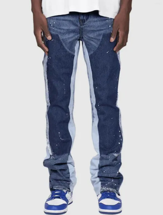 Flared Jeans Streetwear Blue