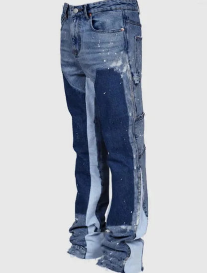 Flared Jeans Streetwear Blue